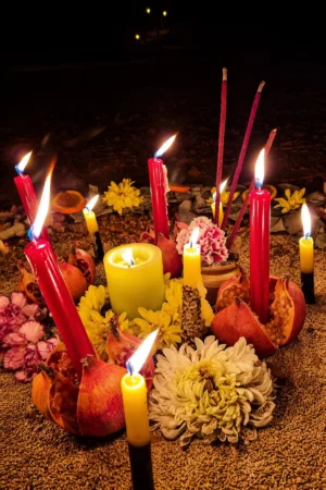 Ritual con velas y lectura del fuego