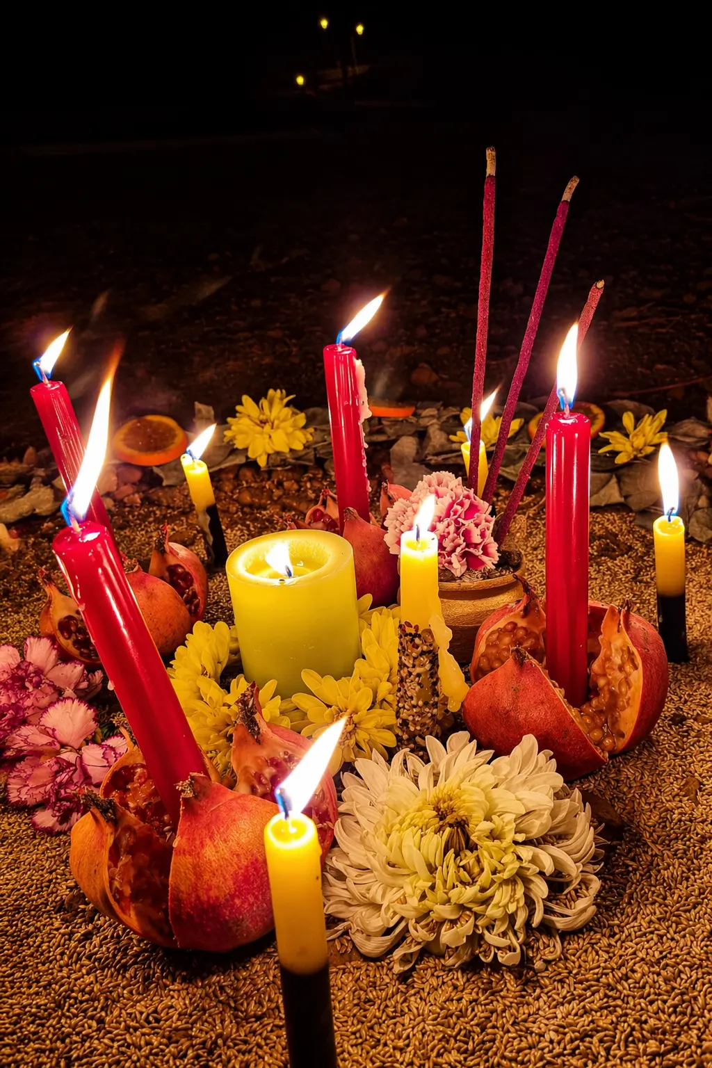 Ritual con velas y lectura del fuego