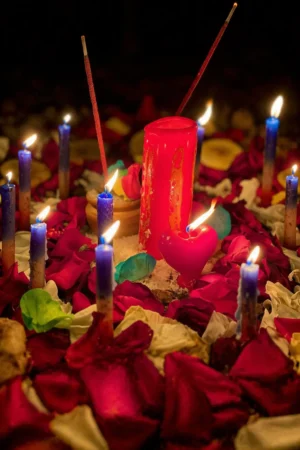 Ritual con velas y lectura del fuego