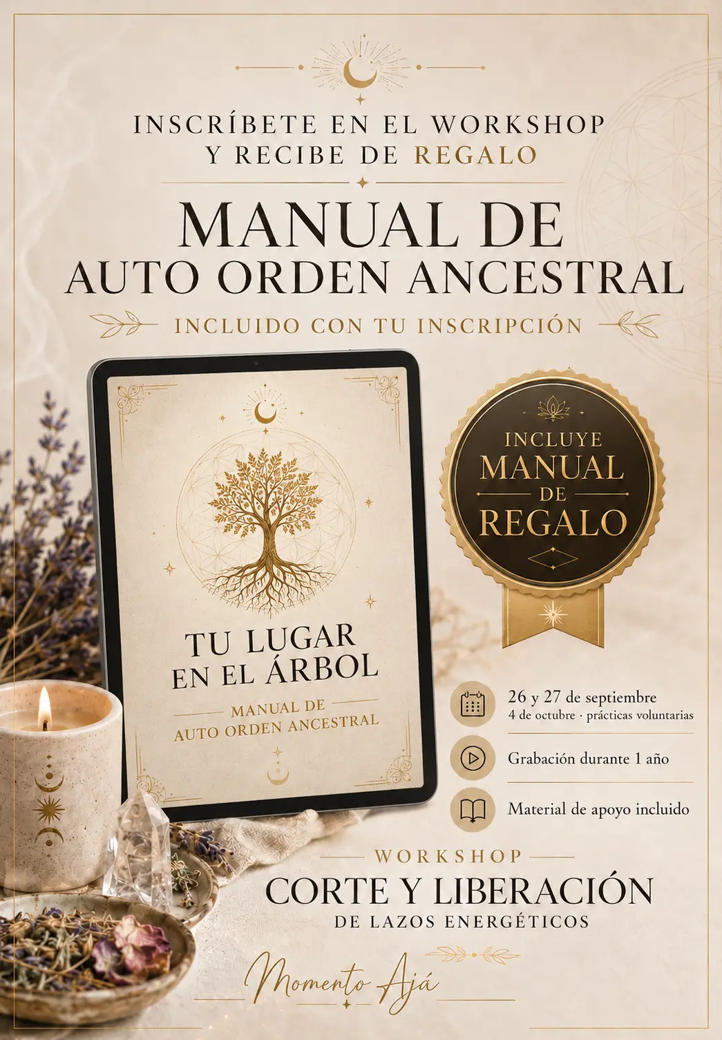 Manual de regalo Tu Lugar en el Árbol incluido con workshop de Momento Ajá