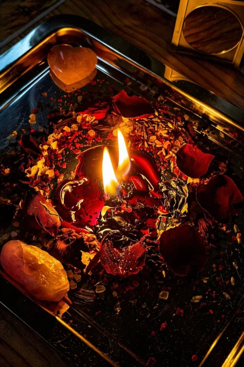 Velomancia con velas y ritual energético